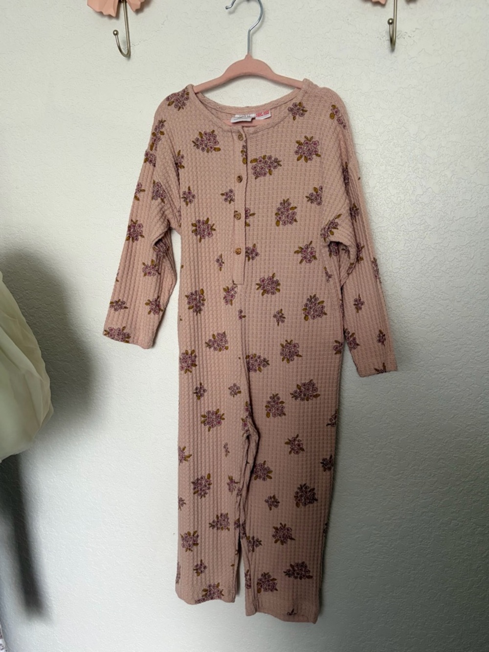 Zara Pink Knit Floral Jumpsuit